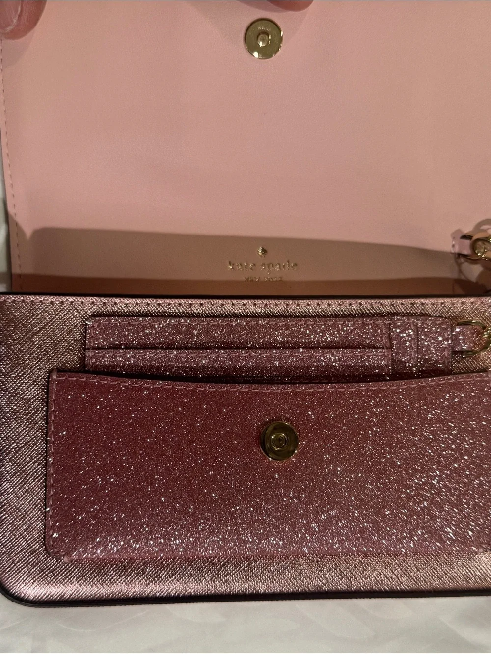 kate spade Glitter Pink Metallic Crossbody Bag